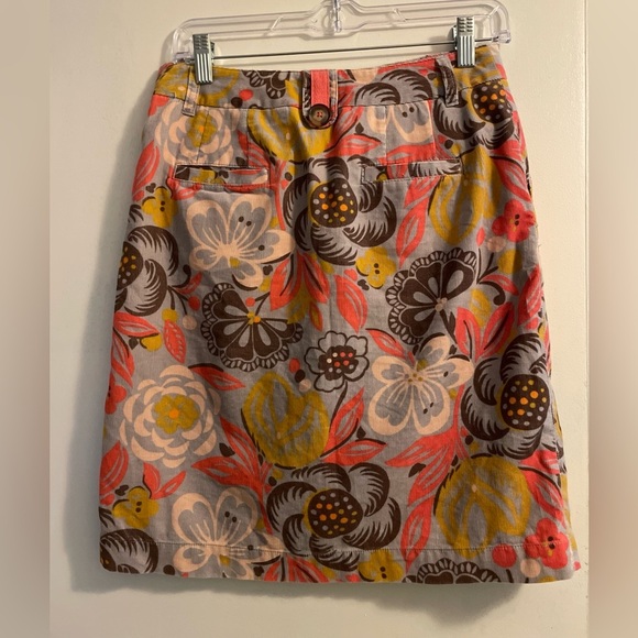 Boden Corduroy Floral Pattern Lined Skirt Size 4R - Picture 7 of 14